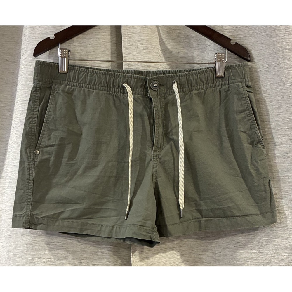 Vuori Ripstop Shorts Womens L Sage Green Drawstring Hiking Athletic Shorts